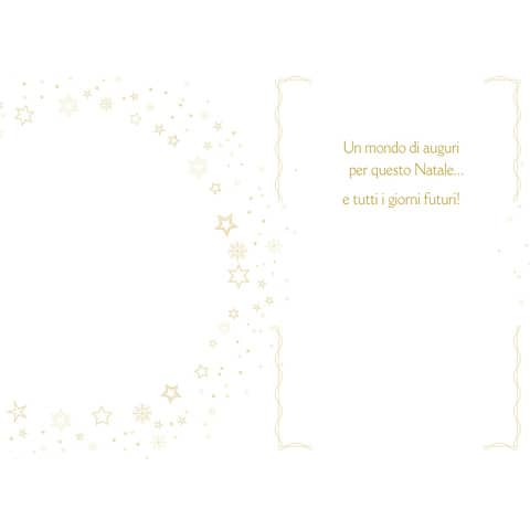 Biglietti augurali Natalizi glitterati Biembi 12x18 cm - conf. 8 pezzi - assortiti - B2X202C63